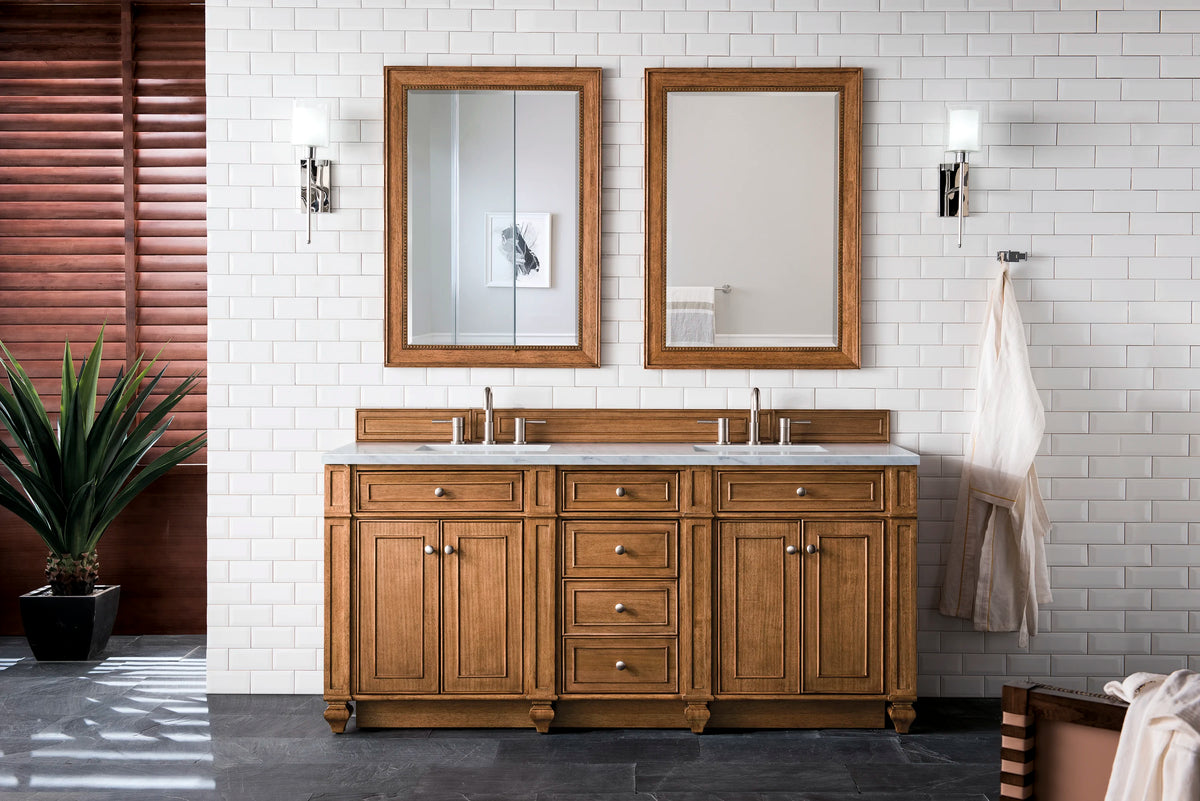 Bristol 72" Double Vanity, Saddle Brown w/ 3 CM Eternal Jasmine Pearl Silestone Top w/FreePower Wireless Charger, view 5