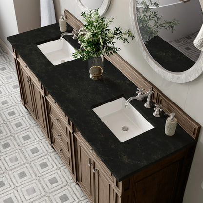 Bristol 72" Double Vanity, Whitewashed Walnut, w/ 3 CM Phantome Eclos Top, view 6