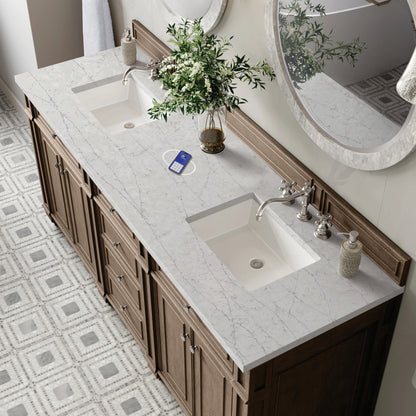 Bristol 72" Double Vanity, Whitewashed Walnut w/ 3 CM Eternal Jasmine Pearl Silestone Top w/FreePower Wireless, view 8
