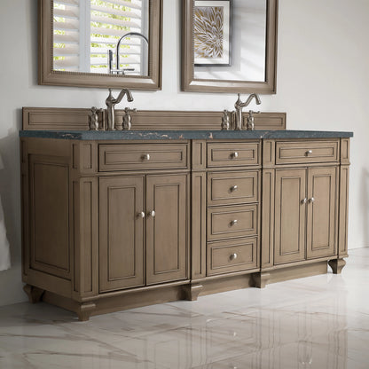 Bristol 72" Double Vanity, Whitewashed Walnut w/ 3 CM Parisien Bleu Silestone Top w/FreePower Wireless Charger, view 5
