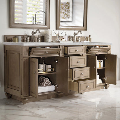 Bristol 72" Double Vanity, Whitewashed Walnut w/ 3 CM Victorian Silver Silestone Top w/FreePower Wireless Charg, view 6