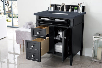 Brittany 30" Single Vanity, Black Onyx, w/ 3 CM Charcoal Soapstone Silestone Top, view 4