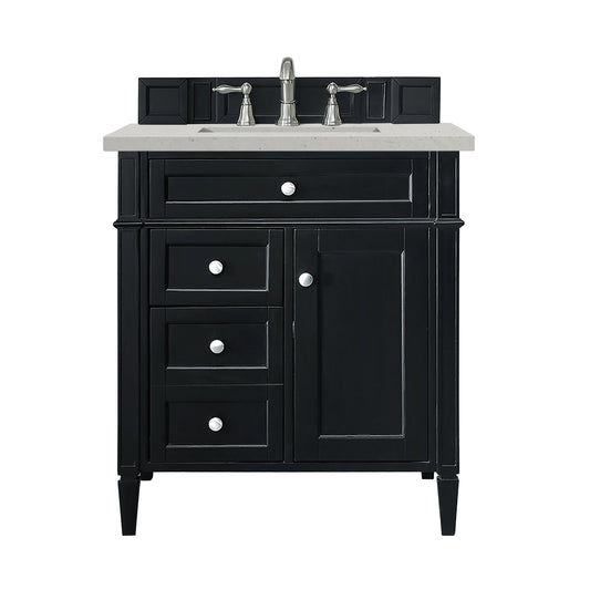 Brittany 30" Single Vanity, Black Onyx, w/ 3 CM Lime Delight Silestone Top