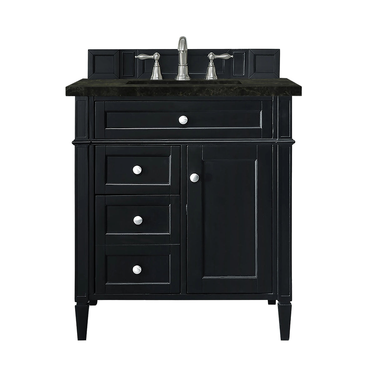 Brittany 30" Single Vanity, Black Onyx, w/ 3 CM Phantome Eclos Top