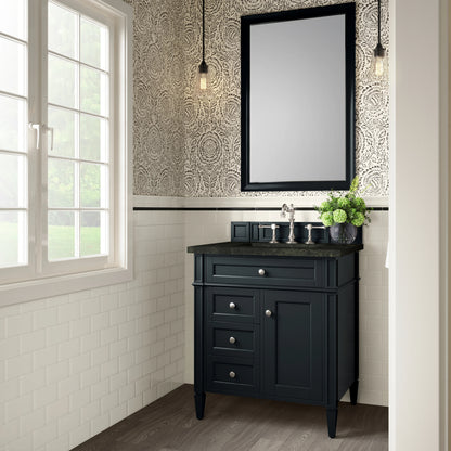 Brittany 30" Single Vanity, Black Onyx, w/ 3 CM Phantome Eclos Top, view 3