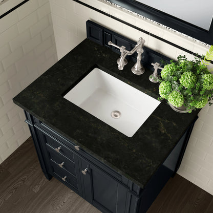 Brittany 30" Single Vanity, Black Onyx, w/ 3 CM Phantome Eclos Top, view 4