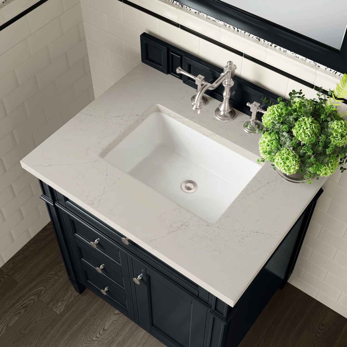 Brittany 30" Single Vanity, Black Onyx, w/ 3 CM Siberian Silestone Top, view 4