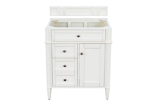 Brittany 30" Single Vanity, Bright White, w/ 3 CM Ethereal Noctis Silestone Top, view 2