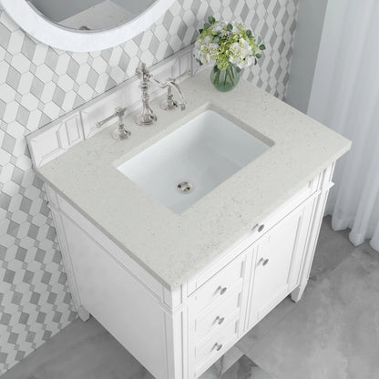 Brittany 30" Single Vanity, Bright White, w/ 3 CM Lime Delight Silestone Top, view 7