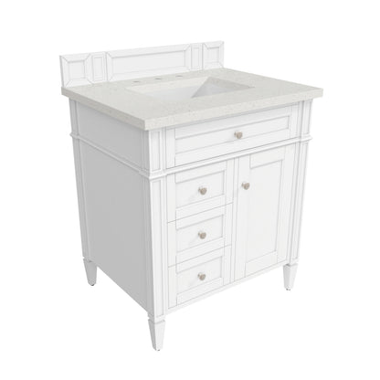 Brittany 30" Single Vanity, Bright White, w/ 3 CM Lime Delight Silestone Top, view 8