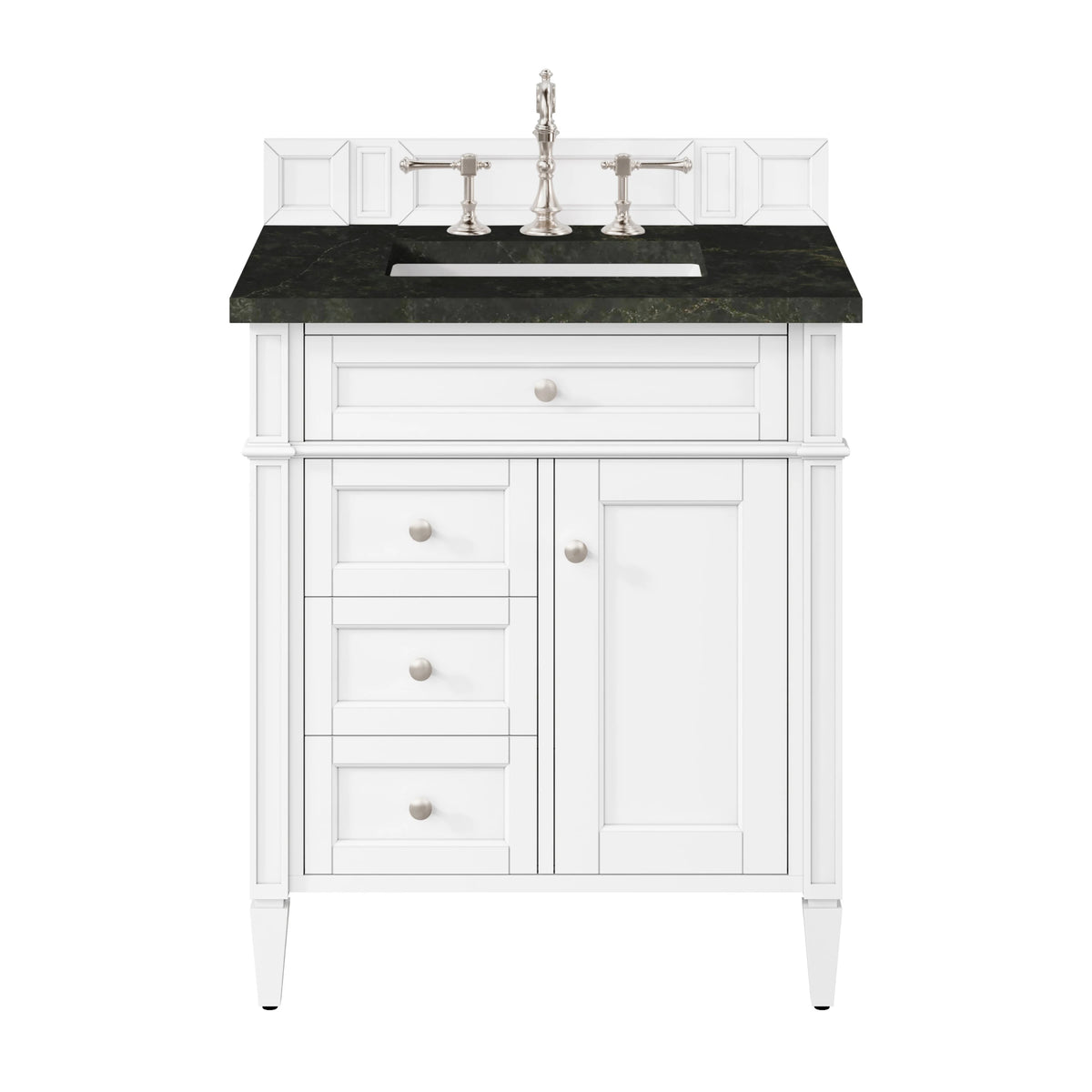 Brittany 30" Single Vanity in Bright White, w/ 3 CM Phantome Eclos Top