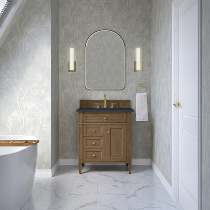 Brittany 30" Single Vanity, Pecan w/ 3 CM Charcoal Soapstone Silestone Top, view 3