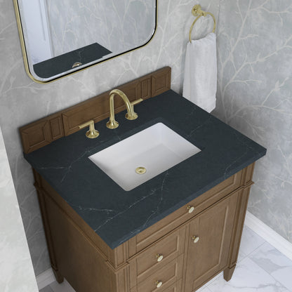 Brittany 30" Single Vanity, Pecan w/ 3 CM Charcoal Soapstone Silestone Top, view 8