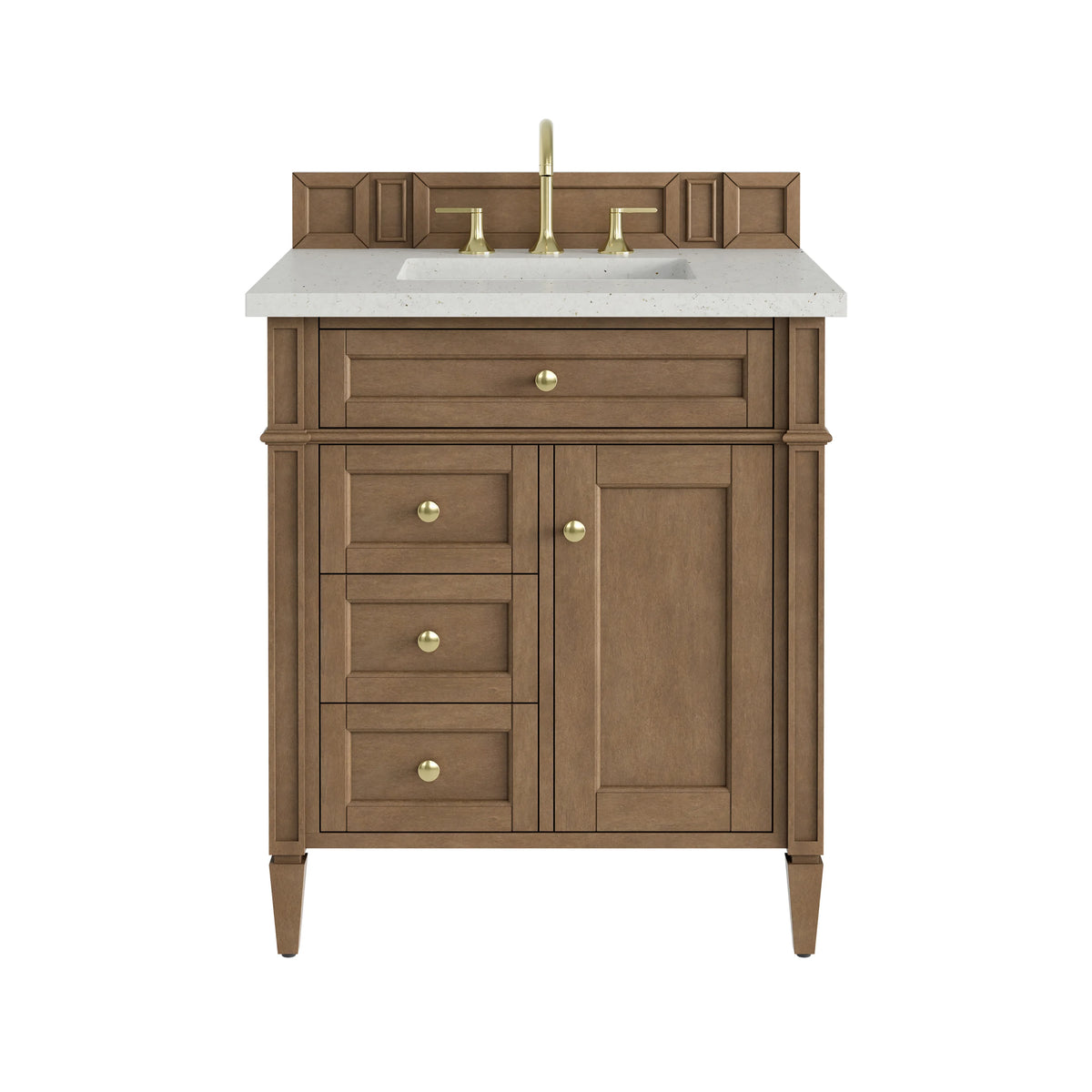 Brittany 30" Single Vanity, Pecan w/ 3 CM Lime Delight Silestone Top