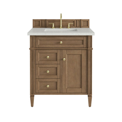 Brittany 30" Single Vanity, Pecan w/ 3 CM Lime Delight Silestone Top