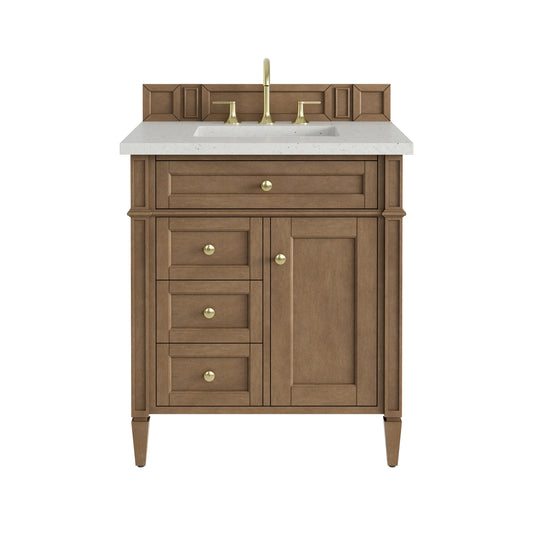 Brittany 30" Single Vanity, Pecan w/ 3 CM Lime Delight Silestone Top