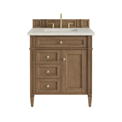 Brittany 30" Single Vanity, Pecan w/ 3 CM Siberian Silestone Top
