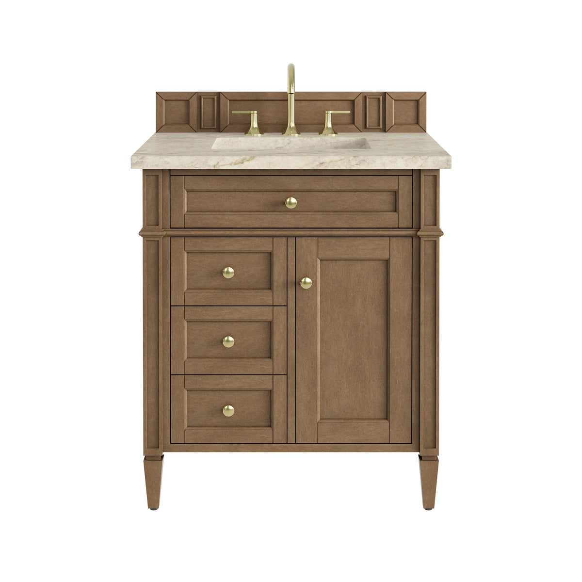 Brittany 30" Single Vanity, Pecan w/ 3 CM Tajnar Eclos Top