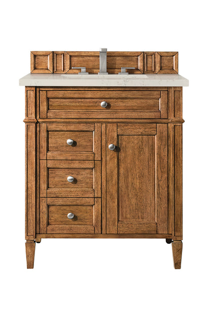 Brittany 30" Single Vanity, Saddle Brown, w/ 3 CM Siberian Silestone Top