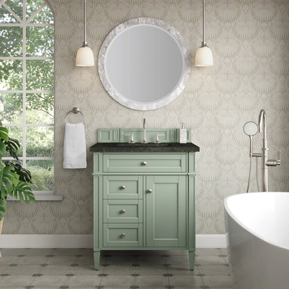 Brittany 30" Single Vanity, Sage Green, w/ 3 CM Phantome Eclos Top, view 2
