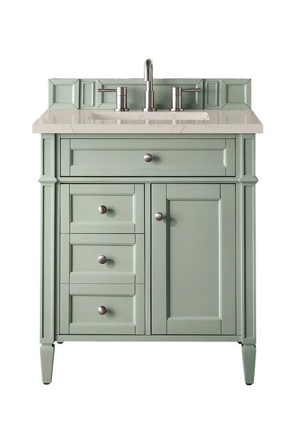 Brittany 30" Single Vanity, Sage Green, w/ 3 CM Siberian Silestone Top