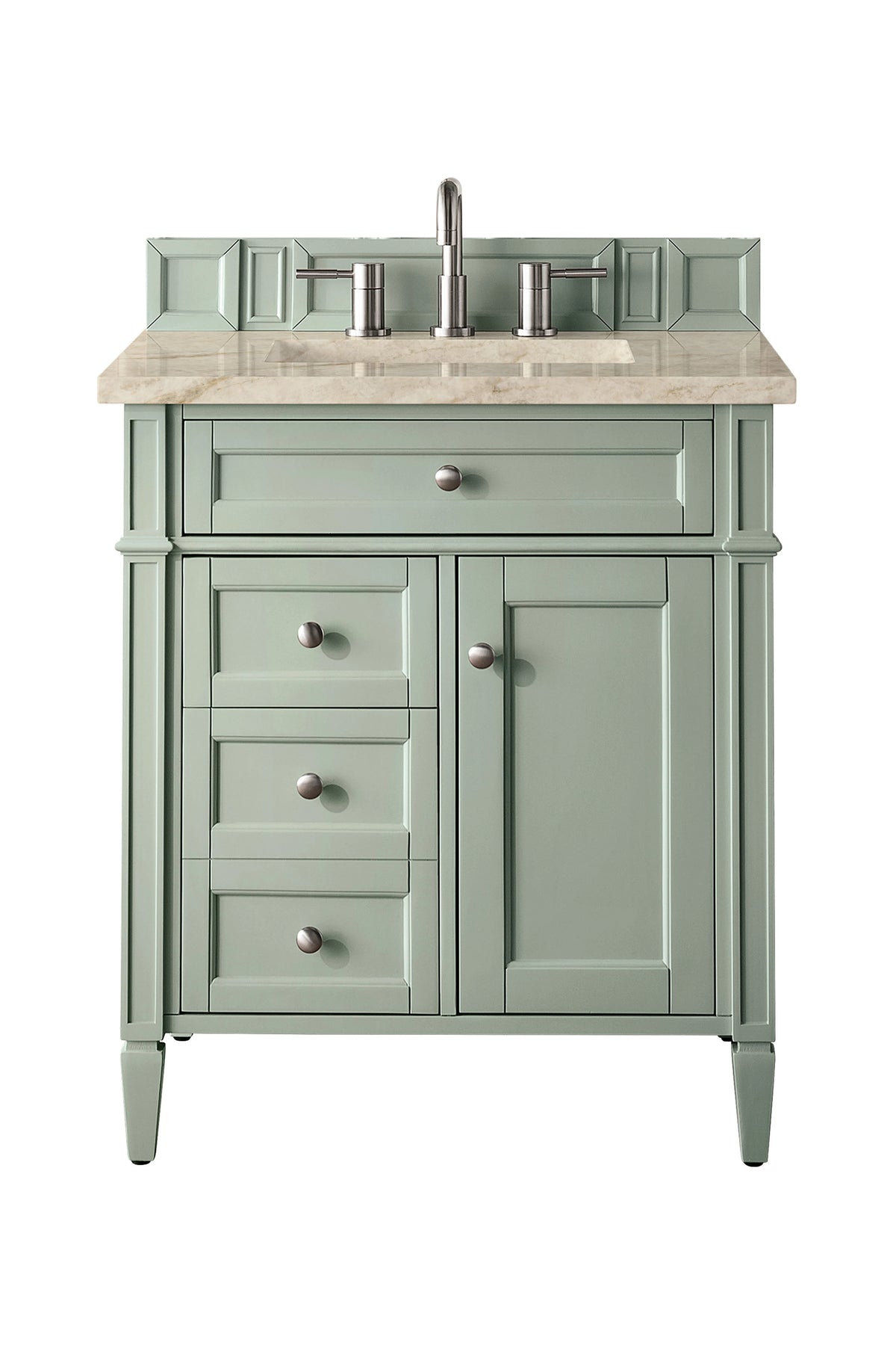 Brittany 30" Single Vanity, Sage Green, w/ 3 CM Tajnar Eclos Top