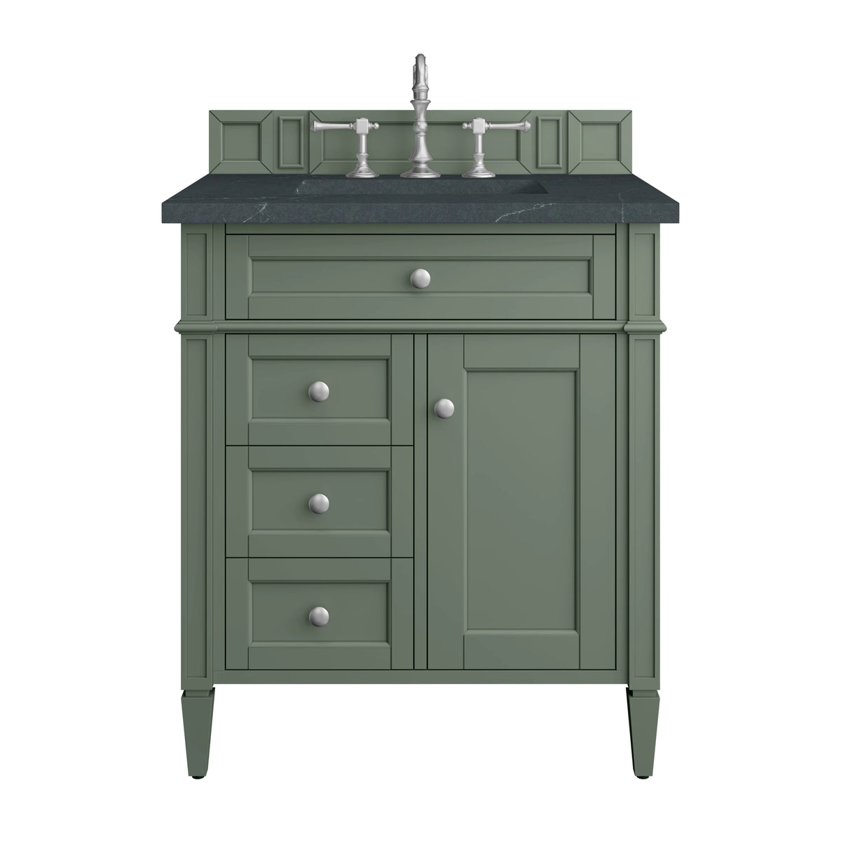 Brittany 30" Single Vanity, Smokey Celadon w/ 3 CM Charcoal Soapstone Top