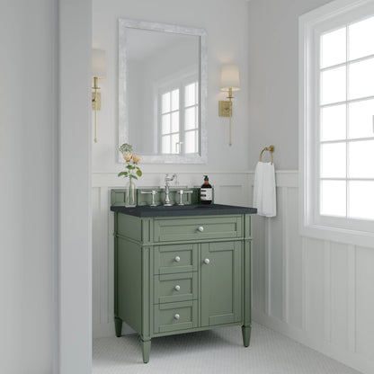 Brittany 30" Single Vanity, Smokey Celadon w/ 3 CM Charcoal Soapstone Top, view 3