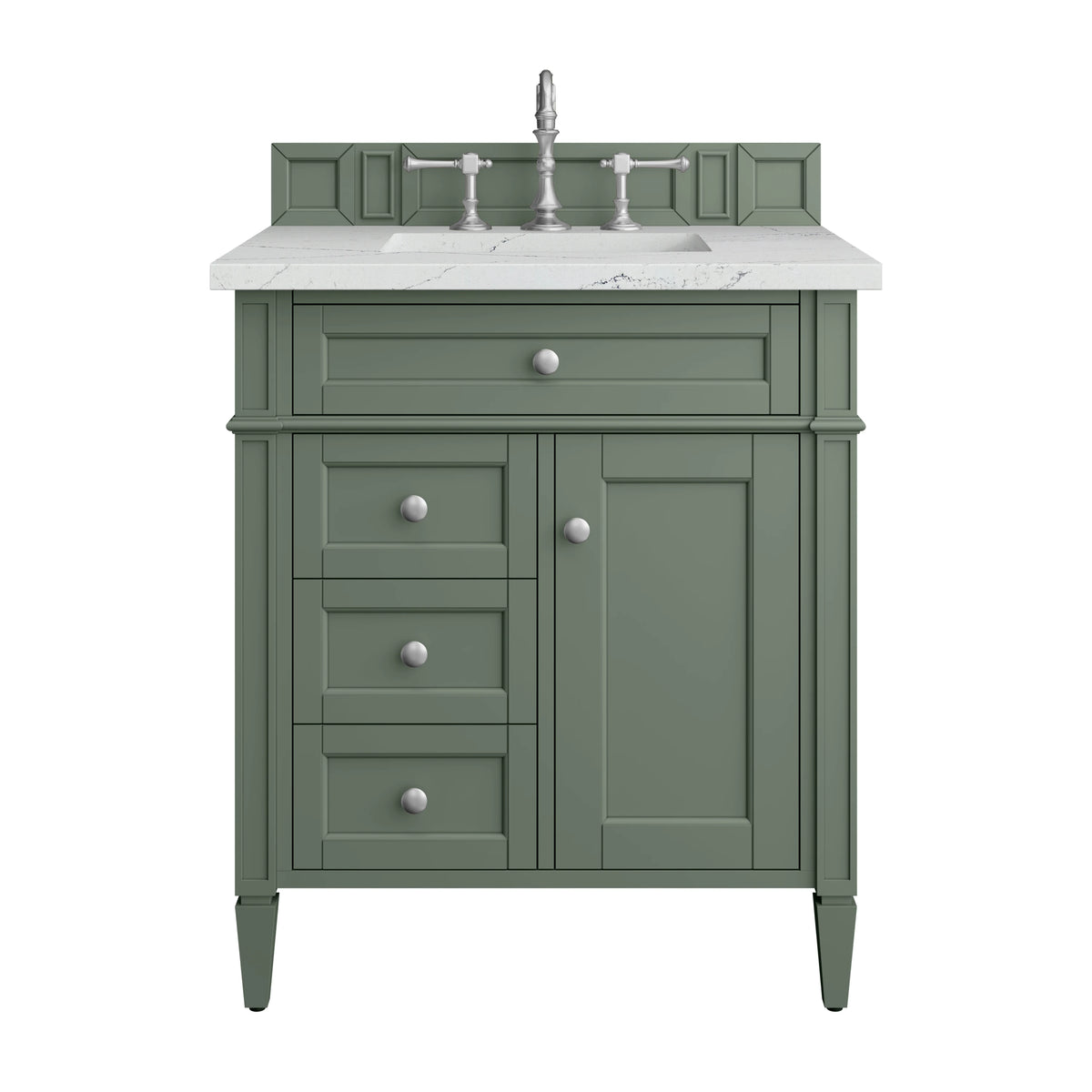 Brittany 30" Single Vanity, Smokey Celadon w/ 3 CM Ethereal Noctis Top