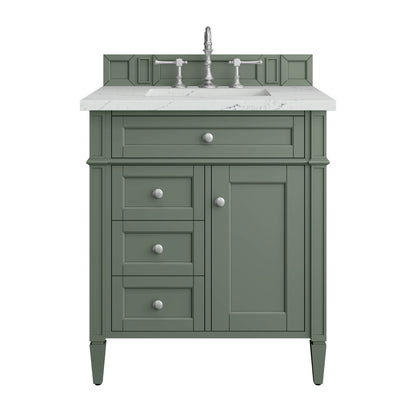 Brittany 30" Single Vanity, Smokey Celadon w/ 3 CM Ethereal Noctis Top