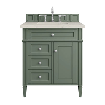 Brittany 30" Single Vanity, Smokey Celadon, w/ 3 CM Siberian Silestone Top