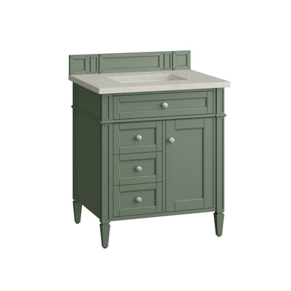 Brittany 30" Single Vanity, Smokey Celadon, w/ 3 CM Siberian Silestone Top, view 6