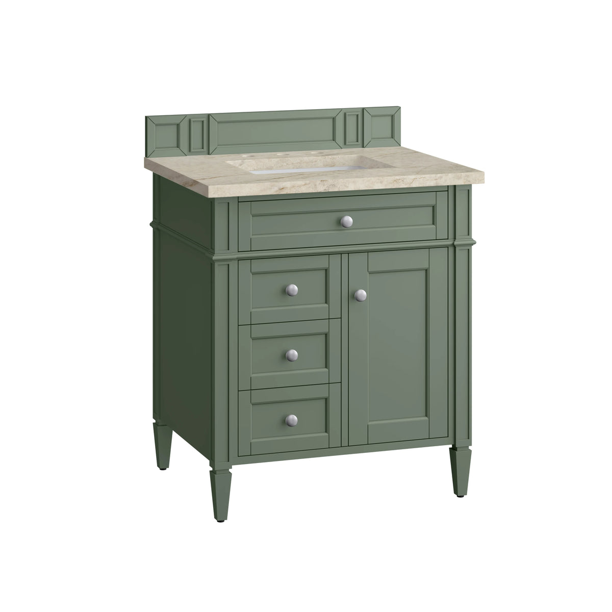 Brittany 30" Single Vanity, Smokey Celadon, w/ 3 CM Tajnar Eclos Top, view 6