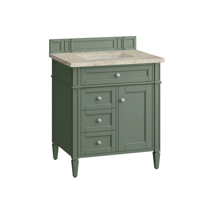 Brittany 30" Single Vanity, Smokey Celadon, w/ 3 CM Tajnar Eclos Top, view 6