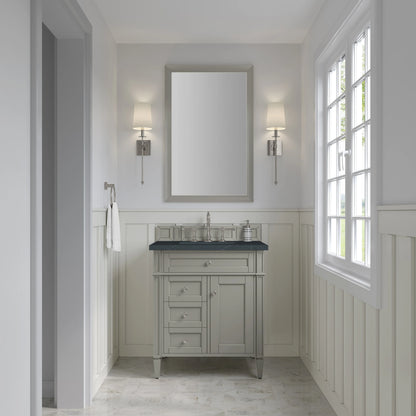 Brittany 30" Single Vanity, Urban Gray, w/ 3 CM Charcoal Soapstone Silestone Top, view 2
