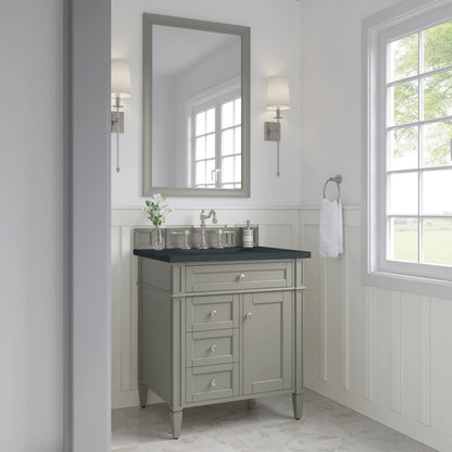 Brittany 30" Single Vanity, Urban Gray, w/ 3 CM Charcoal Soapstone Silestone Top, view 3