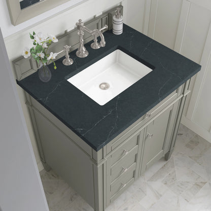 Brittany 30" Single Vanity, Urban Gray, w/ 3 CM Charcoal Soapstone Silestone Top, view 6