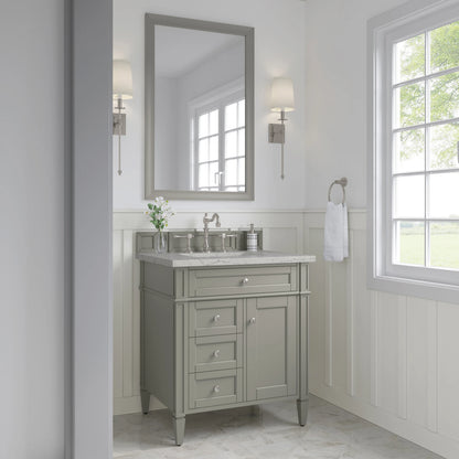 Brittany 30" Single Vanity, Urban Gray, w/ 3 CM Eternal Jasmine Pearl Silestone Top, view 3