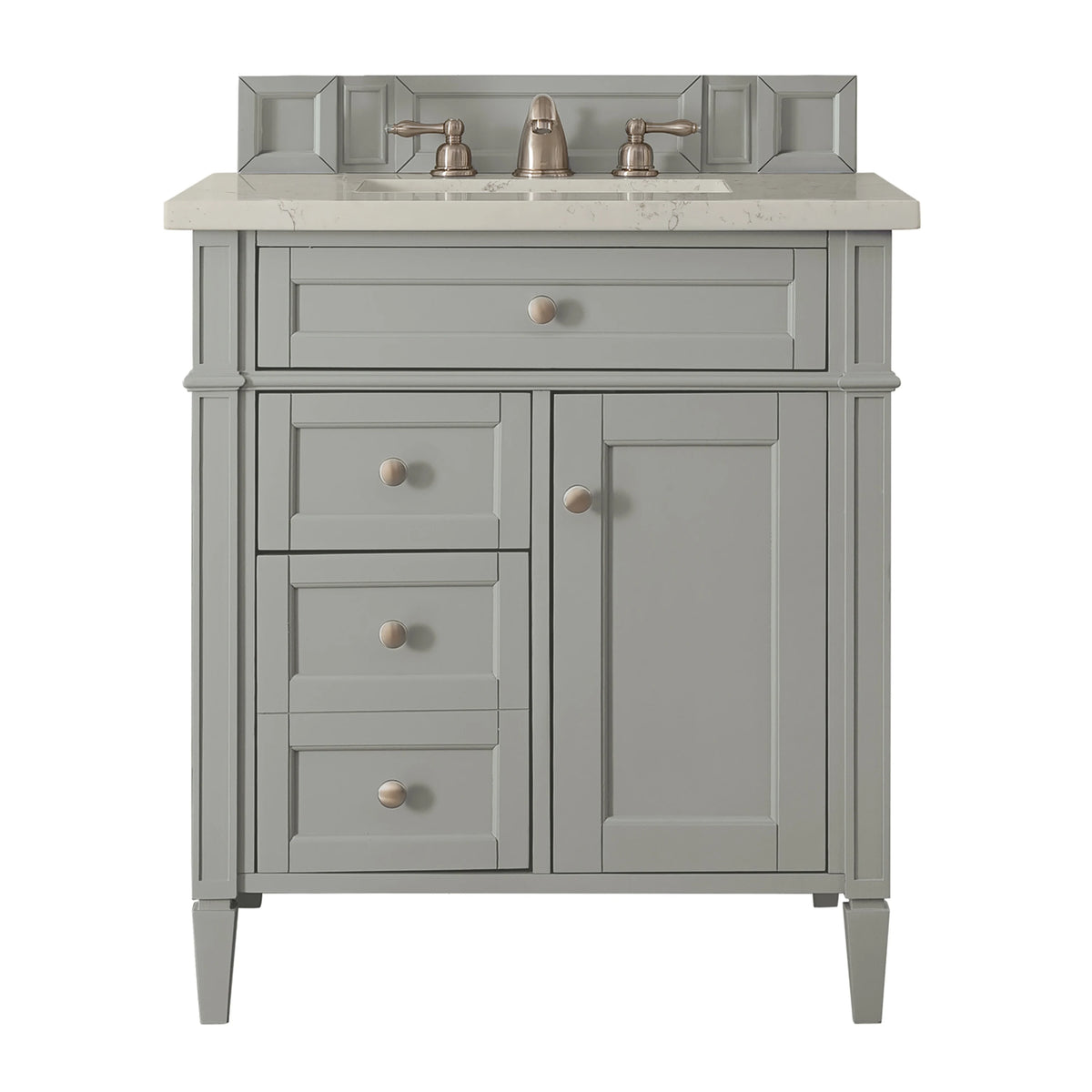 Brittany 30" Single Vanity, Urban Gray, w/ 3 CM Siberian Silestone Top