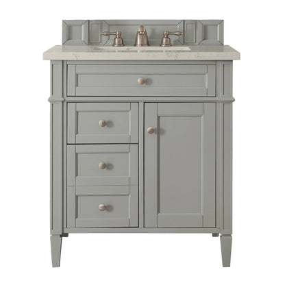Brittany 30" Single Vanity, Urban Gray, w/ 3 CM Siberian Silestone Top