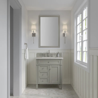 Brittany 30" Single Vanity, Urban Gray, w/ 3 CM Siberian Silestone Top, view 2