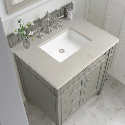Brittany 30" Single Vanity, Urban Gray, w/ 3 CM Siberian Silestone Top, view 5