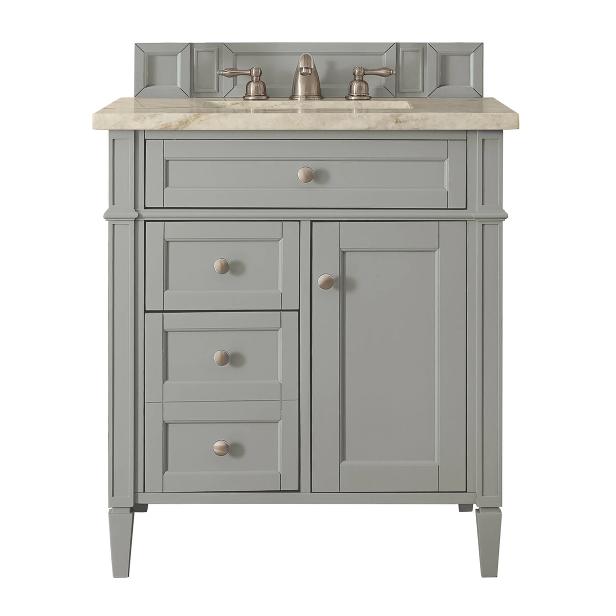 Brittany 30" Single Vanity, Urban Gray, w/ 3 CM Tajnar Eclos Top
