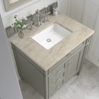 Brittany 30" Single Vanity, Urban Gray, w/ 3 CM Tajnar Eclos Top, view 5
