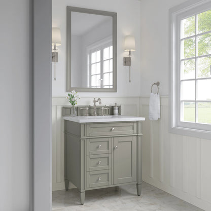 Brittany 30" Single Vanity, Urban Gray, w/ 3 CM White Zeus Silestone Top, view 3