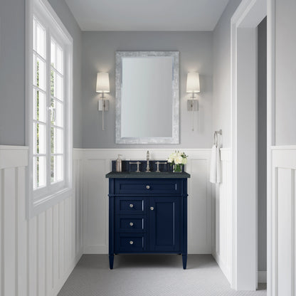Brittany 30" Single Vanity, Victory Blue w/ 3 CM Charcoal Soapstone Silestone Top, view 2