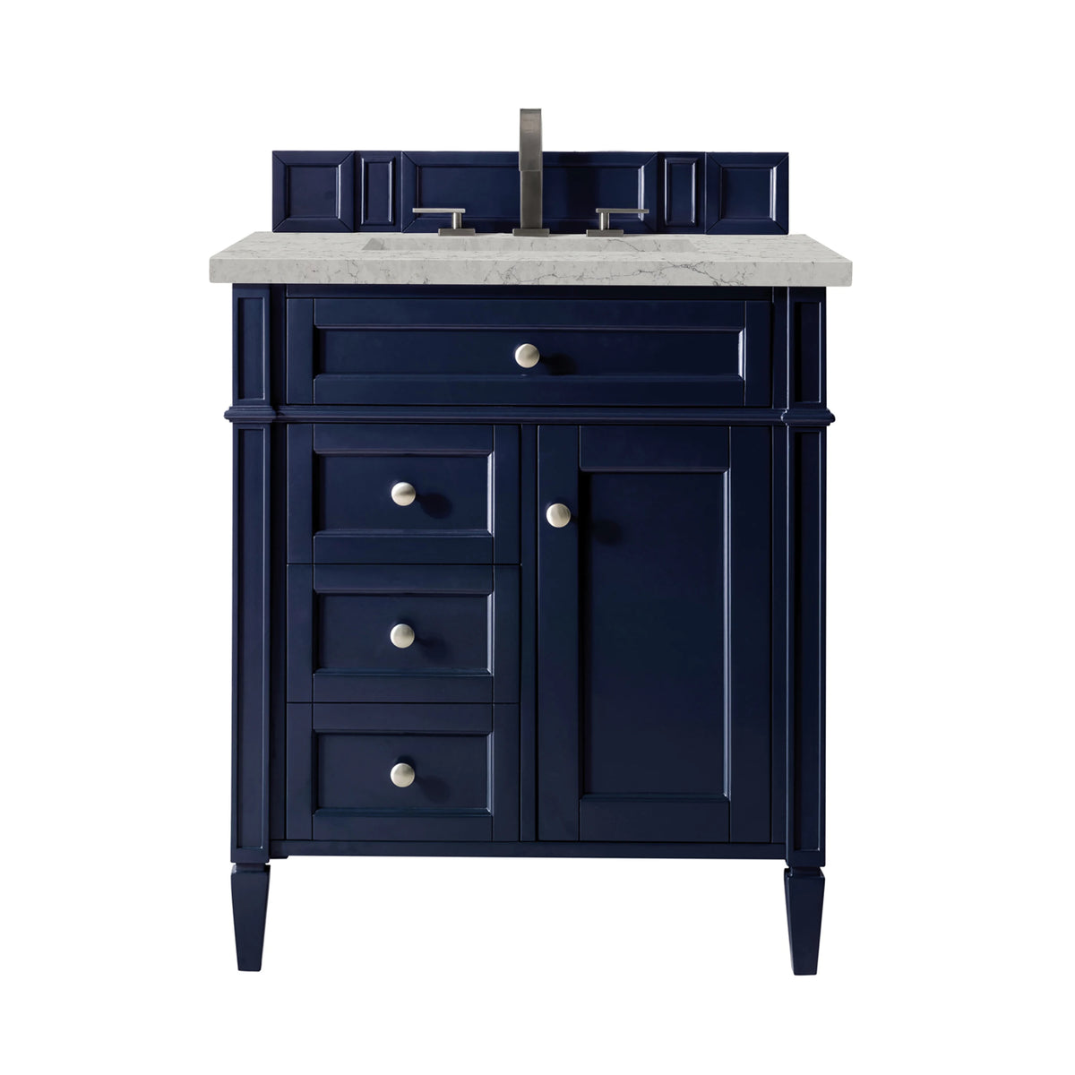 Brittany 30" Single Vanity, Victory Blue w/ 3 CM Eternal Jasmine Pearl Silestone Top