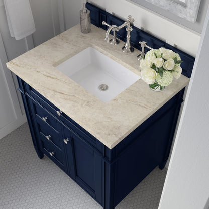 Brittany 30" Single Vanity, Victory Blue, w/ 3 CM Tajnar Eclos Top, view 5