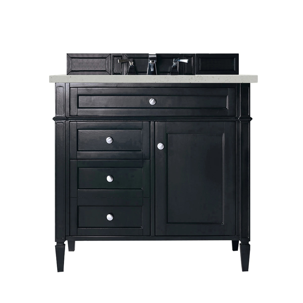 Brittany 36" Single Vanity, Black Onyx w/ 3 CM Lime Delight Silestone Top
