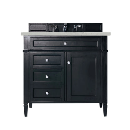 Brittany 36" Single Vanity, Black Onyx w/ 3 CM Lime Delight Silestone Top